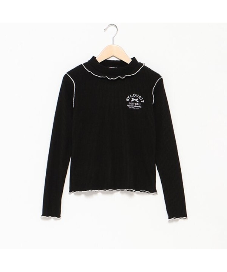 バイ ラビット(by LOVEiT)のメロウフリルTシャツ ブラック(219)