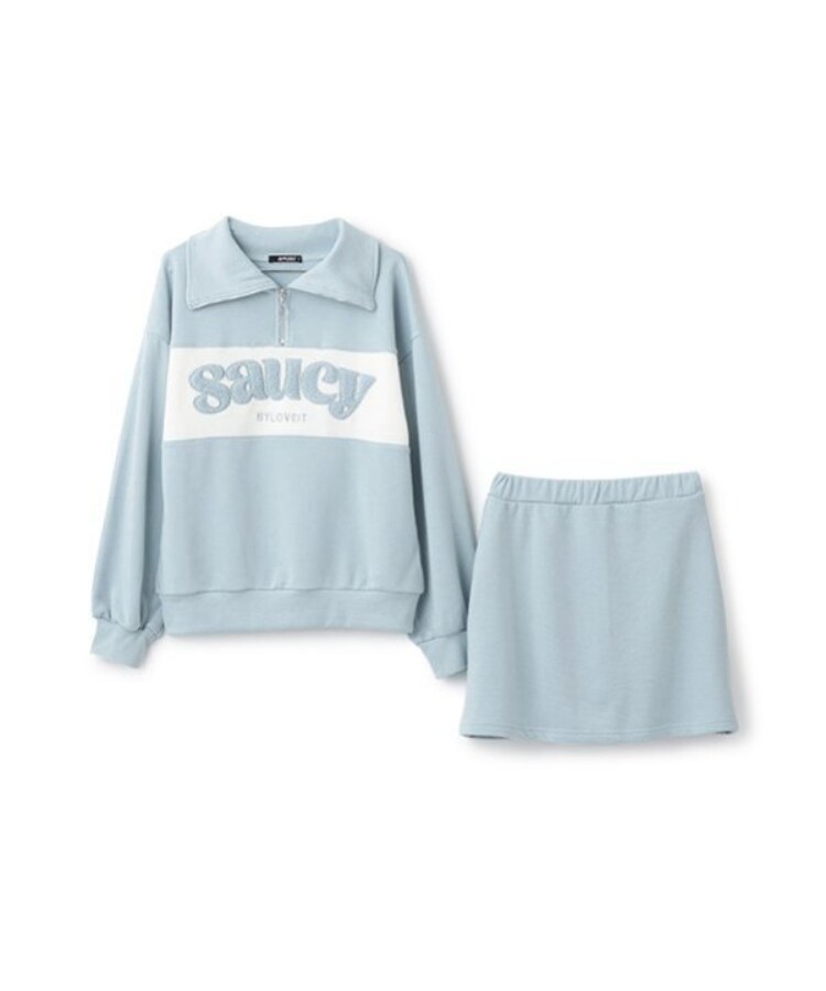 バイ ラビット(by LOVEiT)の切り替えハーフZIPプルオーバースカートセット2