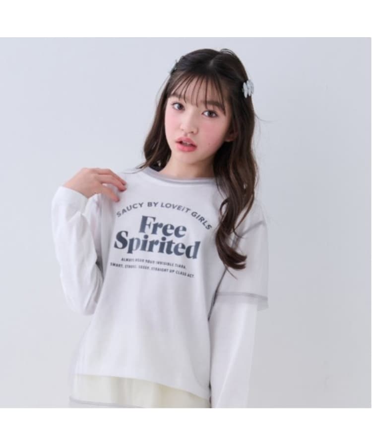 バイ ラビット(by LOVEiT)のFreeロゴTシャツチュールTセット オフホワイト(003)