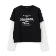 バイ ラビット(by LOVEiT)の【ニコ☆プチ掲載】シアースリーブレイヤード風Tシャツ ブラック(219)