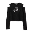 バイ ラビット(by LOVEiT)のテレコ肩スリット長袖Tシャツ ブラック(219)