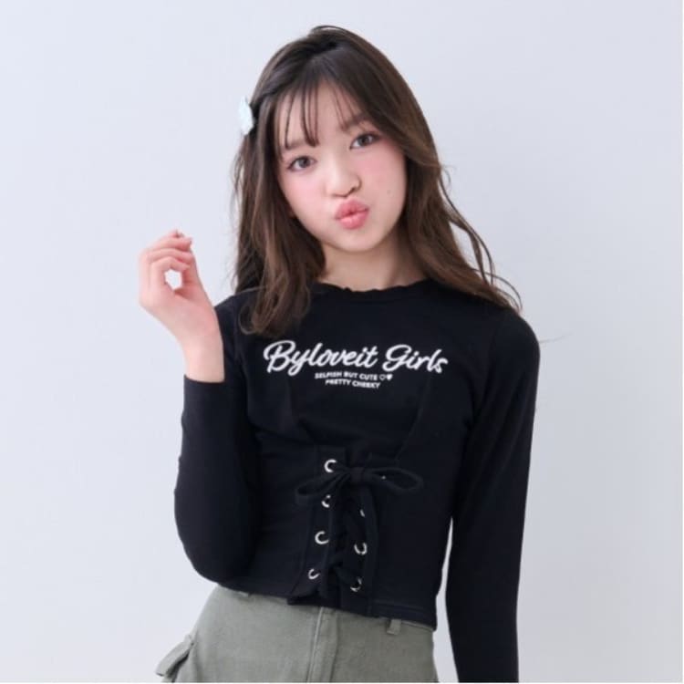 バイ ラビット(by LOVEiT)のレースアップTシャツ Ｔシャツ