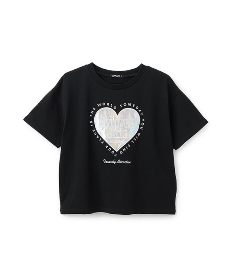 バイ ラビット(by LOVEiT)の★人気商品のため再入荷★ハートパッチTシャツ ブラック(219)
