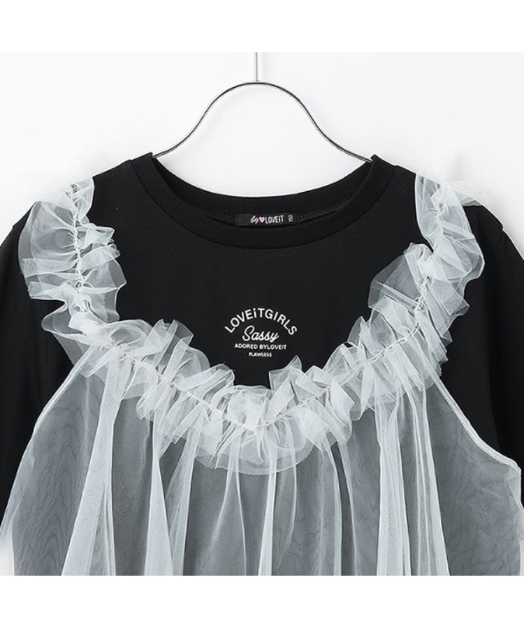 バイ ラビット(by LOVEiT)の【ニコ☆プチ掲載】チュールキャミつきTシャツ2
