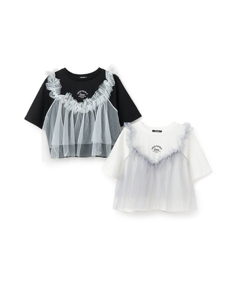 バイ ラビット(by LOVEiT)の【ニコ☆プチ掲載】チュールキャミつきTシャツ7