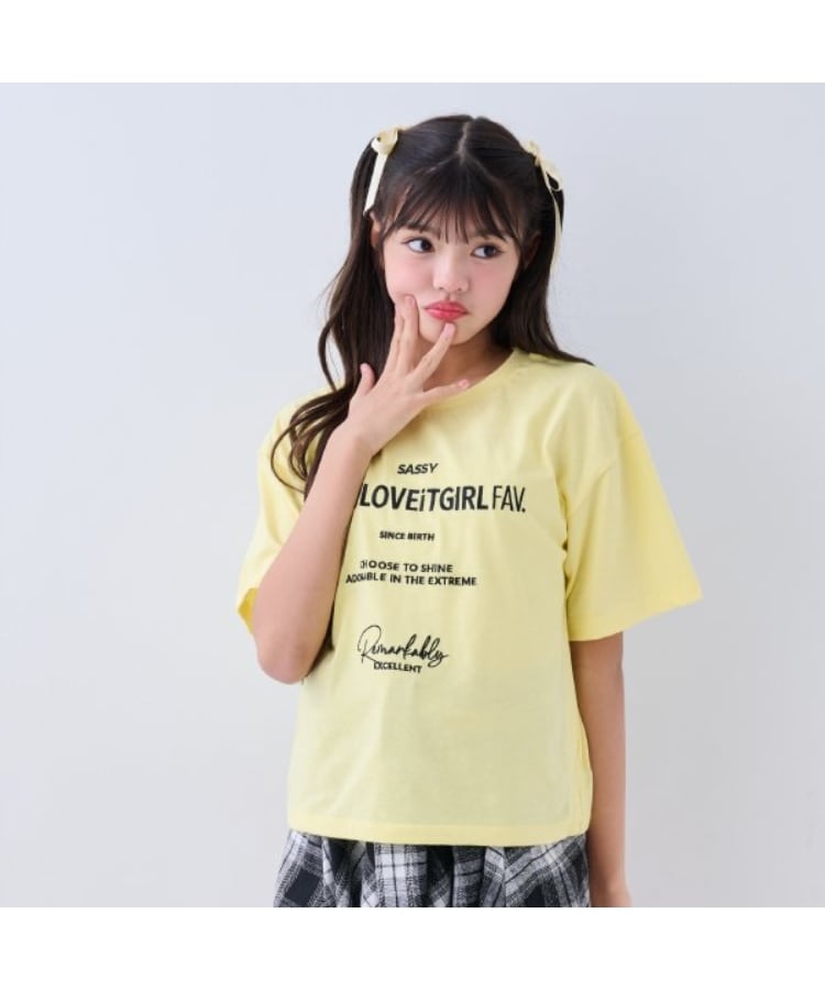 バイ ラビット(by LOVEiT)のおしゃれテキストTシャツ イエロー(031)