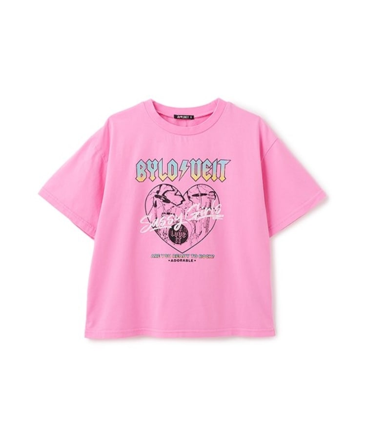バイ ラビット(by LOVEiT)の【ニコ☆プチ・Cuugal掲載】ヴィンテージバンドTシャツ ピンク(071)