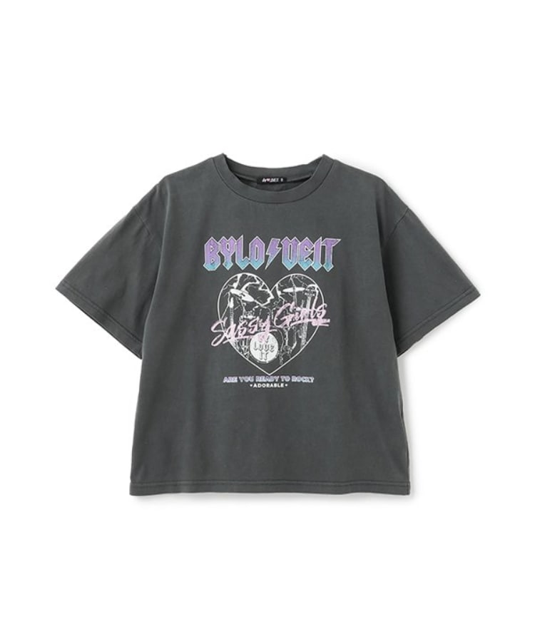 バイ ラビット(by LOVEiT)の【ニコ☆プチ・Cuugal掲載】ヴィンテージバンドTシャツ グレー(212)
