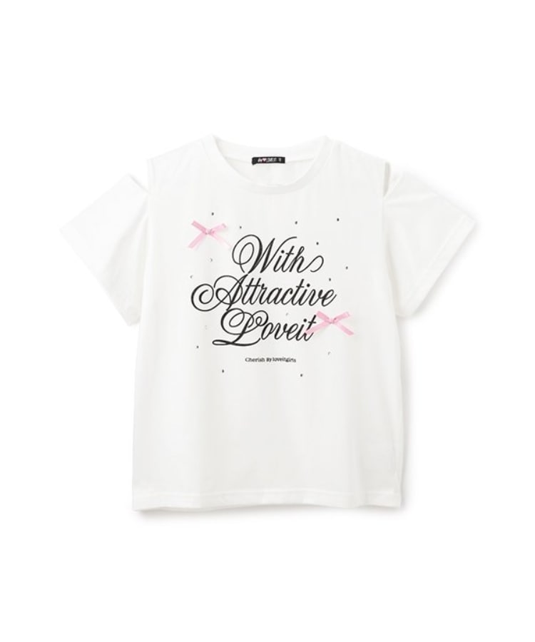 バイ ラビット(by LOVEiT)の★人気商品のため再入荷★ビジューガーリーTシャツ オフホワイト(003)