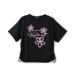 バイ ラビット(by LOVEiT)のエアブラシフラワーTシャツ ブラック(219)