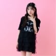 バイ ラビット(by LOVEiT)のリメイク風ナンバーワンピース ブラック(219)