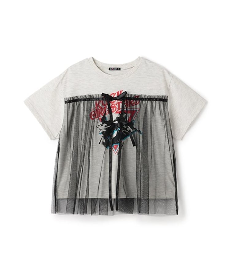 バイ ラビット(by LOVEiT)のチュール付きバンドTシャツ8
