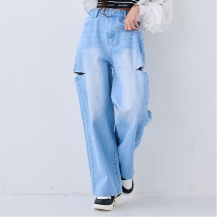 バイ ラビット(by LOVEiT)のダメージルーズデニム その他