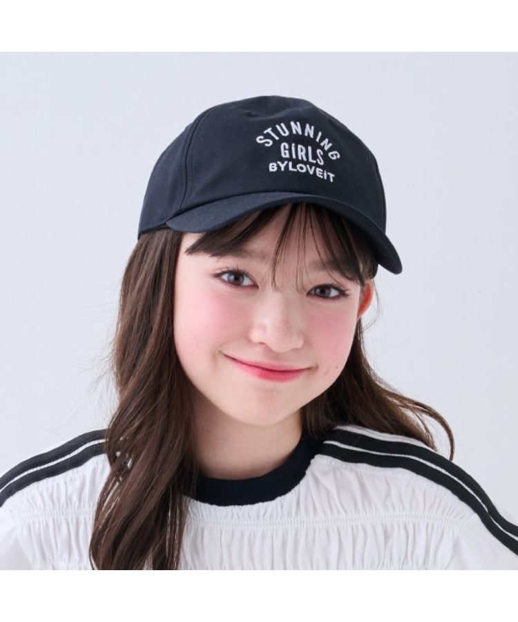 バイ ラビット(by LOVEiT)のロングリボンつきキャップ ブラック(219)