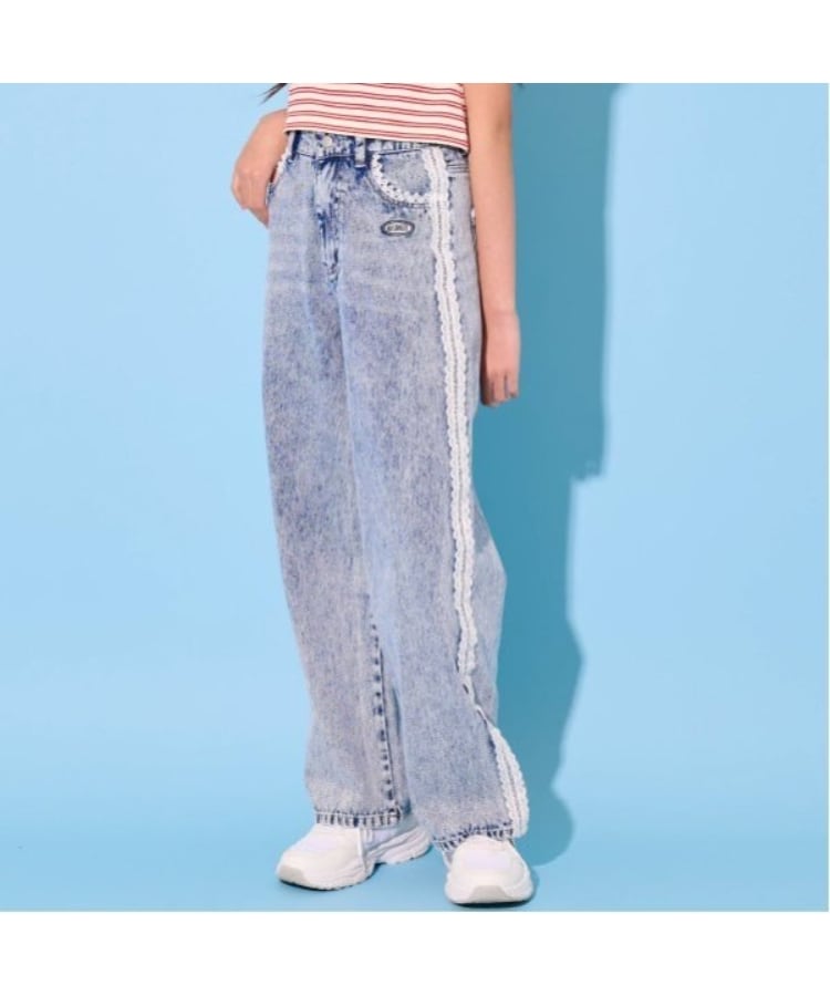 バイ ラビット(by LOVEiT)の【Cuugal掲載】レースポイントケミカルパンツ サックスブルー(090)