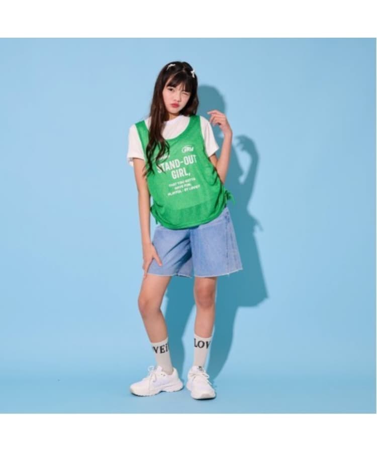 バイ ラビット(by LOVEiT)の【Cuugal掲載】レース付きハーフパンツ サックスブルー(090)