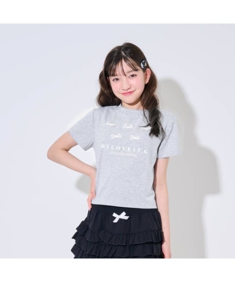 バイ ラビット(by LOVEiT)のミニリボンTシャツ グレー(012)