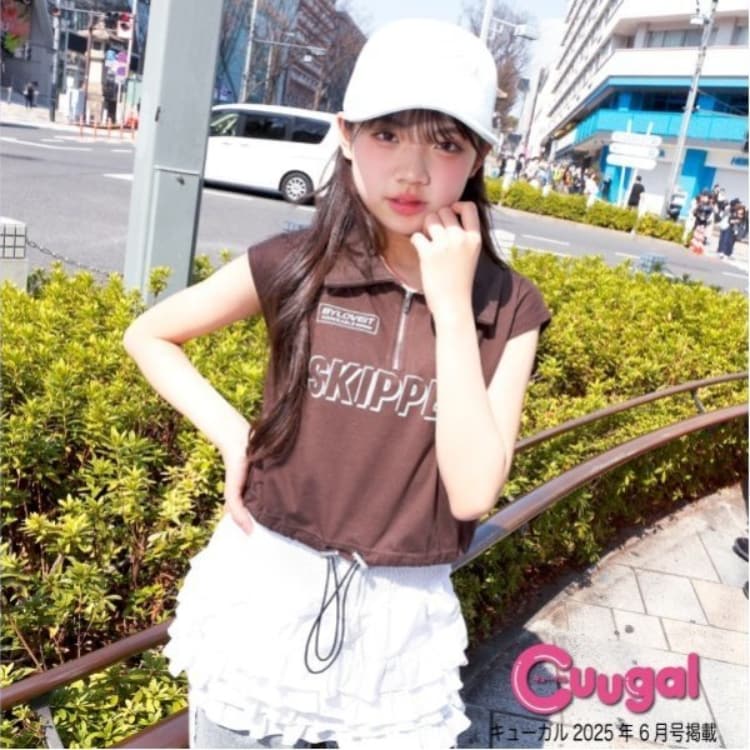 バイ ラビット(by LOVEiT)の【Cuugal掲載】ハーフジップ半袖Ｔシャツ タンクトップ・キャミソール