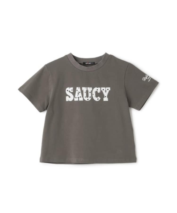 バイ ラビット(by LOVEiT)のドットパッチTシャツ チャコールグレー(013)