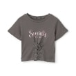 バイ ラビット(by LOVEiT)の【ニコ☆プチ・Cuugal掲載】フロントレースアップＴシャツ チャコールグレー(013)