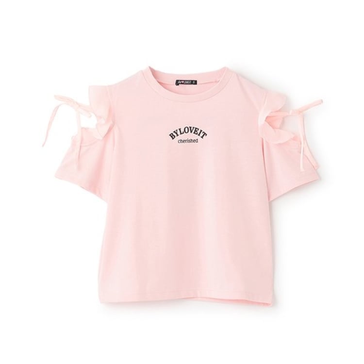 バイ ラビット(by LOVEiT)の【接触冷感】肩リボンバックハートTシャツ Ｔシャツ