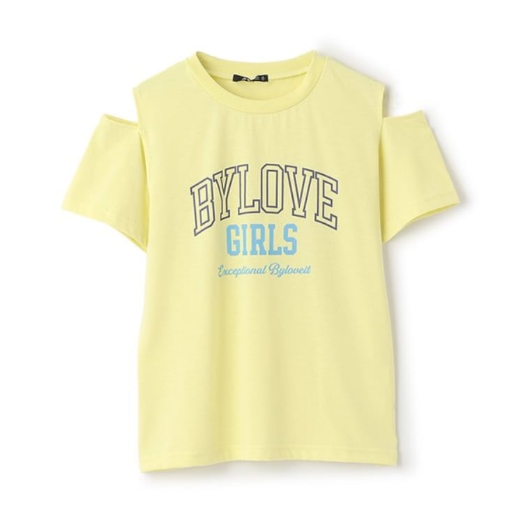 バイ ラビット(by LOVEiT)の【接触冷感】肩開きテキストTシャツ Ｔシャツ