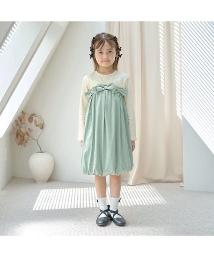 リセマイン(Lycee mine)の【あったかアイテム】ドッキングバルーンワンピース ミントグリーン(021)