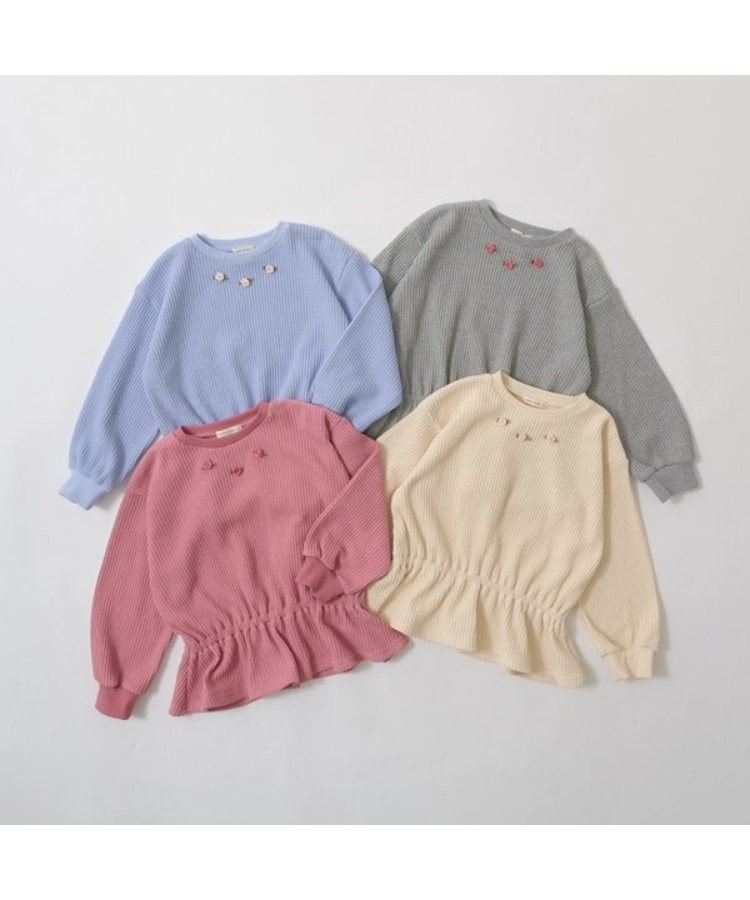 リセマイン(Lycee mine)の【ふわふワッフル】お花付きペプラムトップス1