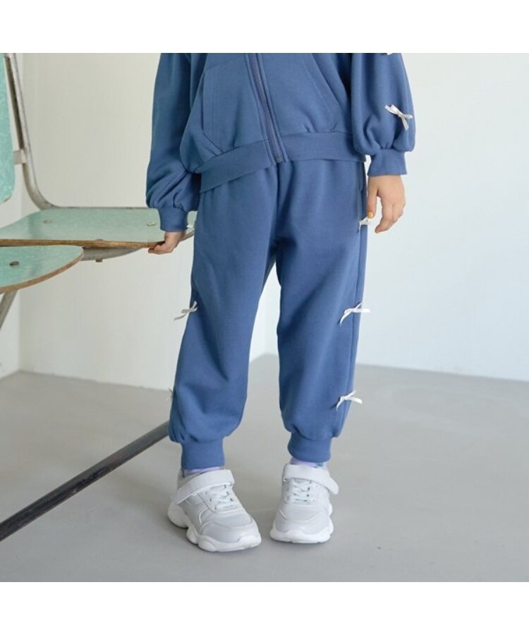 リセマイン(Lycee mine)の【一部再入荷】【毛玉バイバイ】リボン付き裾リブスウェット ブルー(093)