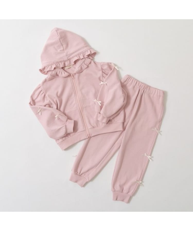 リセマイン(Lycee mine)の【一部再入荷】【毛玉バイバイ裏毛】リボン付きフリルジップパーカ6