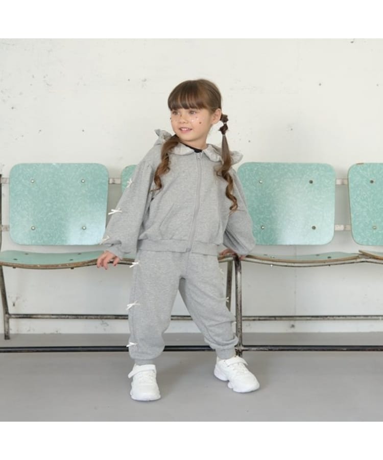 リセマイン(Lycee mine)の【一部再入荷】【毛玉バイバイ裏毛】リボン付きフリルジップパーカ15