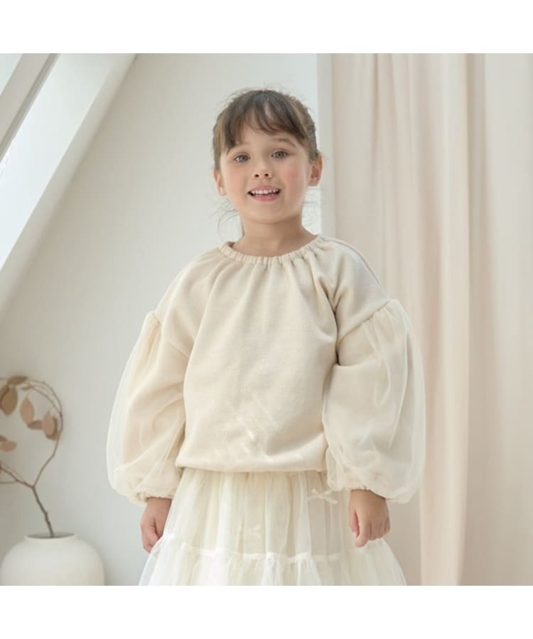 リセマイン(Lycee mine)の【裏起毛裏毛】ぷっくりシルエットチュール袖プルオーバー キャメルブラウン(141)