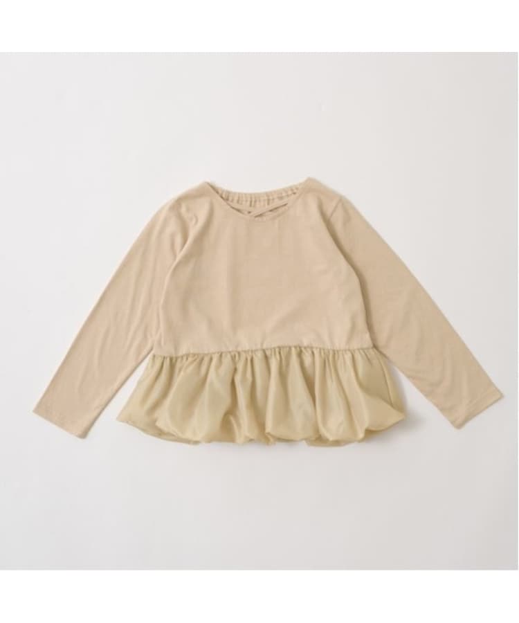 リセマイン(Lycee mine)の【型崩れしないやわらかコットン】デザインネックバルーンペプラムTシャツ2