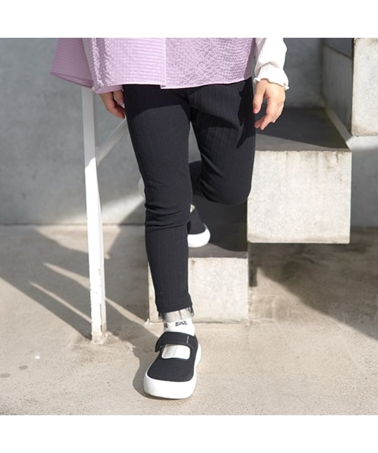 リセマイン(Lycee mine)の【大好評につき再入荷】裾チュールフリル9分丈レギンス ブラック(219)