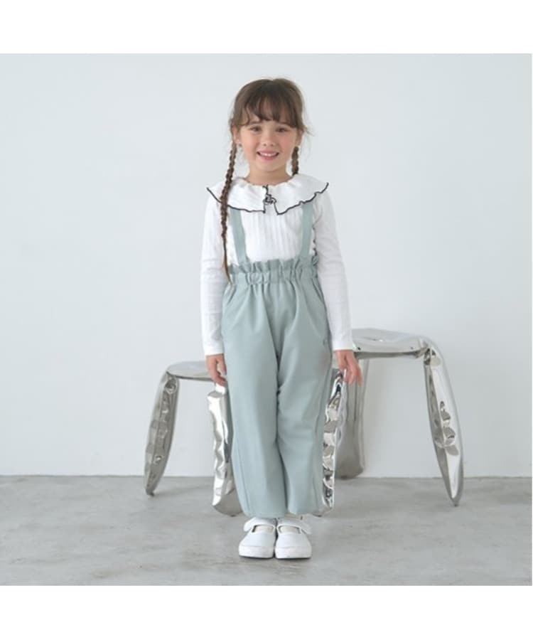 リセマイン(Lycee mine)の取り外せるサスペンダー付きリラックスパンツ ミントグリーン(021)