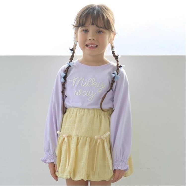 リセマイン(Lycee mine)の【大好評につき再入荷】【ソフトコットン】ロゴ刺しゅうボリュームスリーブトップス Ｔシャツ