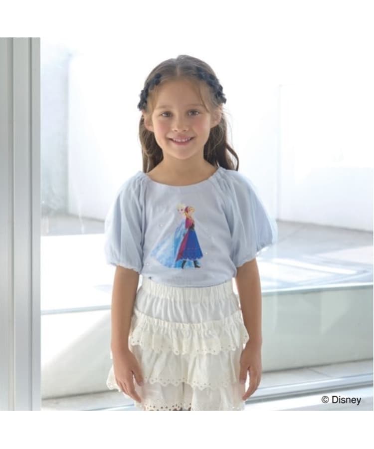 リセマイン(Lycee mine)の【Frozen】【ソフトコットン】アナと雪の女王/キラキラTシャツ ブルー(192)