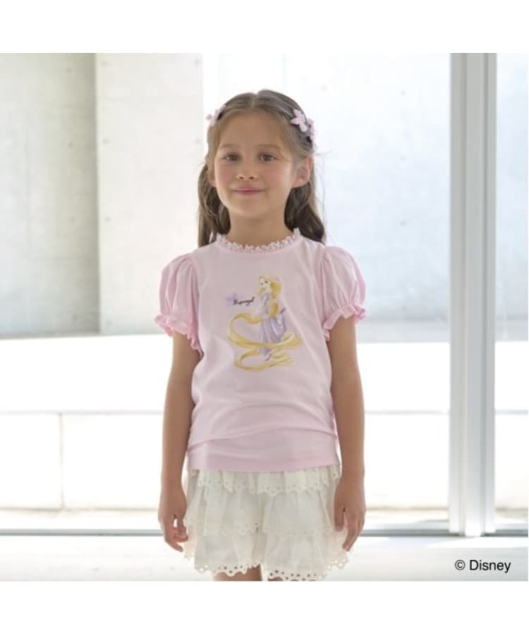 リセマイン(Lycee mine)の【大人気カラー再入荷】【Disney Princess】【ソフトコットン】アソートリボン付きパフTシャツ ライトピンク(070)