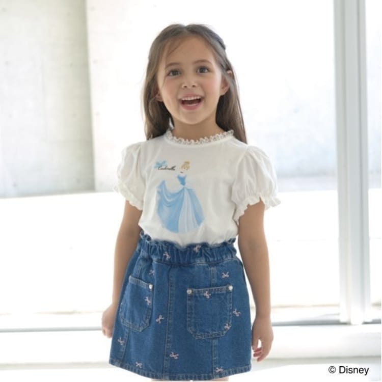 リセマイン(Lycee mine)の【大人気カラー再入荷】【Disney Princess】【ソフトコットン】アソートリボン付きパフTシャツ Ｔシャツ