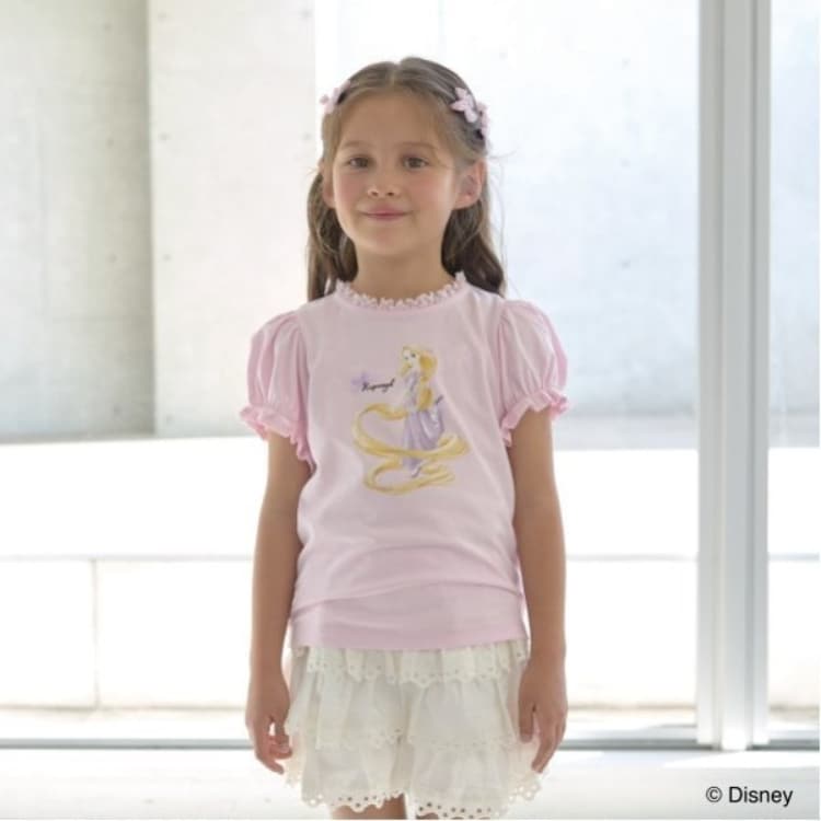 リセマイン(Lycee mine)の【大人気カラー再入荷】【Disney Princess】【ソフトコットン】アソートリボン付きパフTシャツ Ｔシャツ