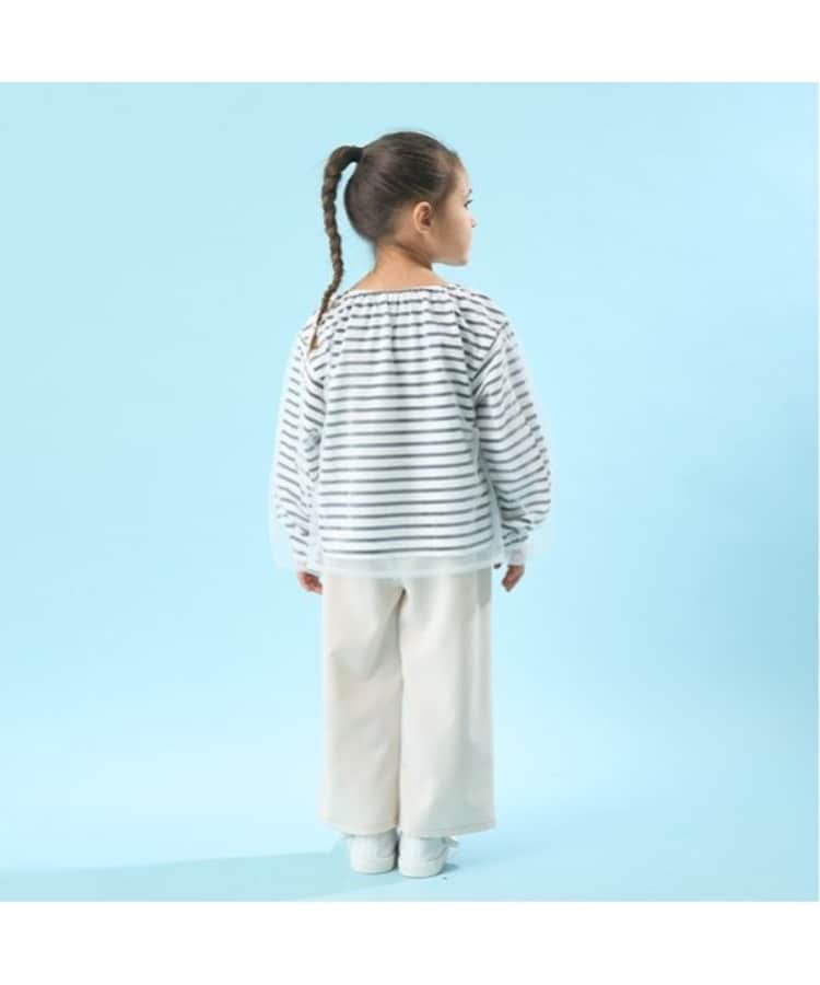 リセマイン(Lycee mine)の【ソフトコットン】チュール重ねボーダーボートネックTシャツ2