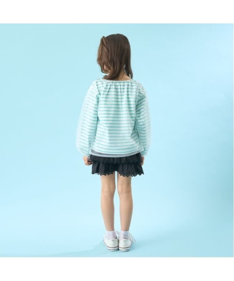 リセマイン(Lycee mine)の【ソフトコットン】チュール重ねボーダーボートネックTシャツ8
