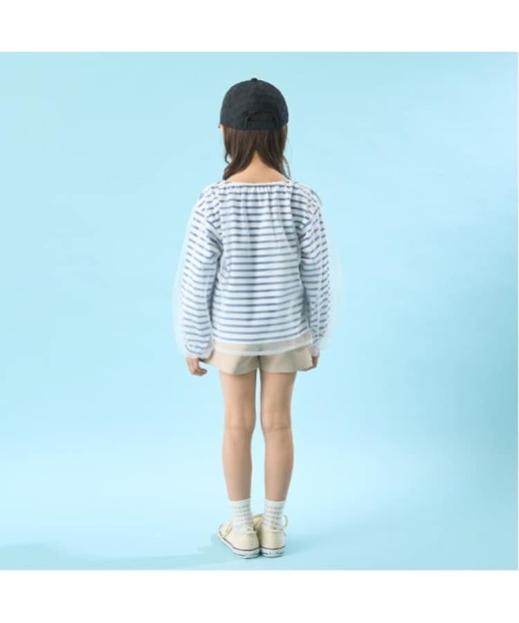 リセマイン(Lycee mine)の【ソフトコットン】チュール重ねボーダーボートネックTシャツ11