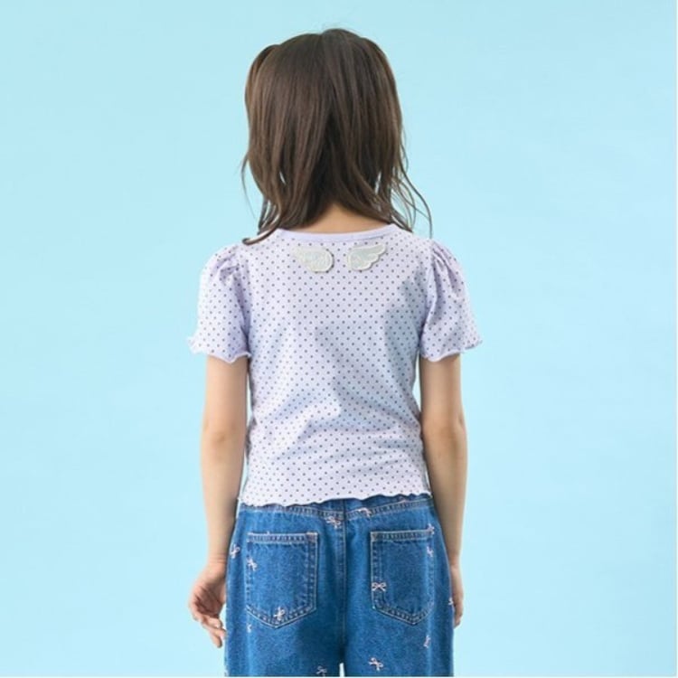 リセマイン(Lycee mine)の【ソフトコットン】ドットプリントミニミニパフ半袖Tシャツ Ｔシャツ