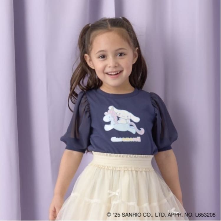リセマイン(Lycee mine)の【サンリオキャラクターズ】【ソフトコットン】シナモロールオーロララメプリントパフTシャツ Ｔシャツ