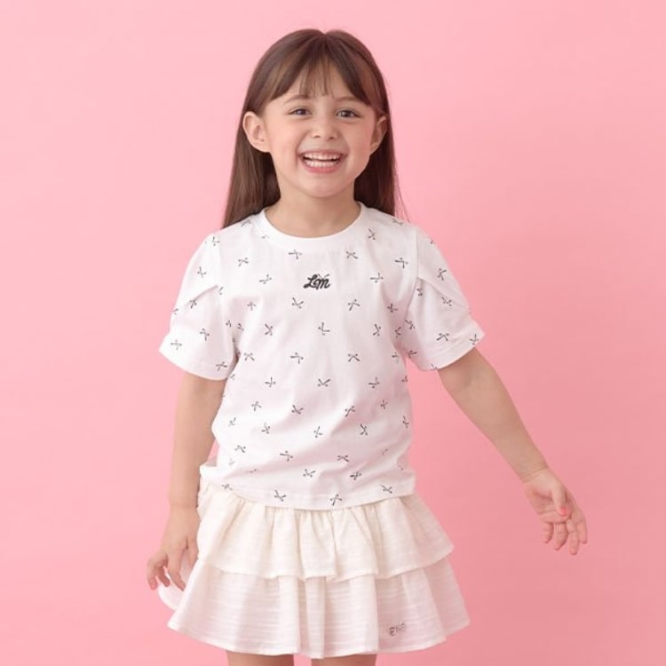 リセマイン(Lycee mine)の【ソフトコットン】アソート総柄タックスリーブTシャツ Ｔシャツ