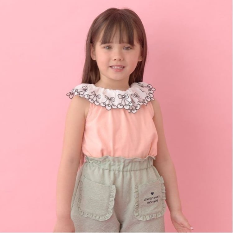 リセマイン(Lycee mine)の【ソフトコットン】チェリーレース衿トップス タンクトップ・キャミソール