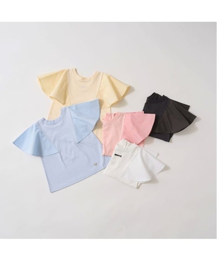 リセマイン(Lycee mine)の【前後どちらでもOK!】【ソフトコットン】フレアスリーブTシャツ1