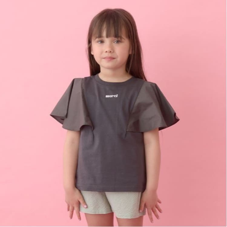 リセマイン(Lycee mine)の【前後どちらでもOK!】【ソフトコットン】フレアスリーブTシャツ Ｔシャツ