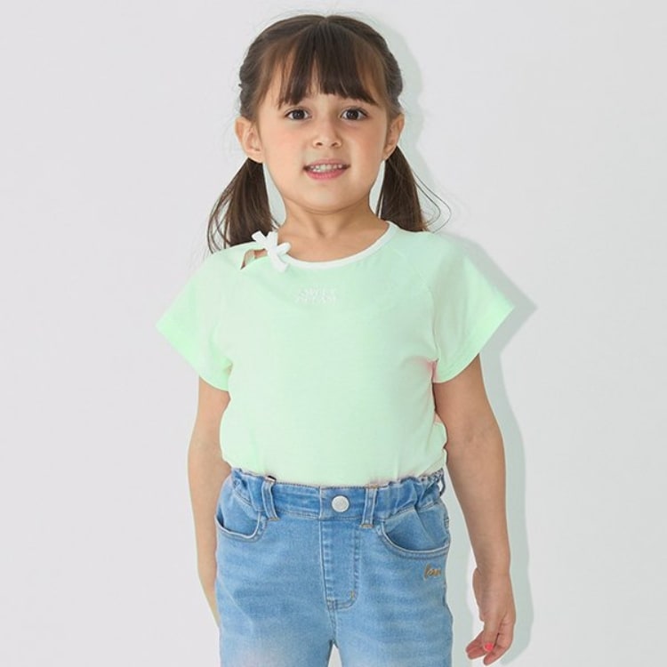 リセマイン(Lycee mine)の【ソフトコットン】バイカラーミニミニTシャツ Ｔシャツ